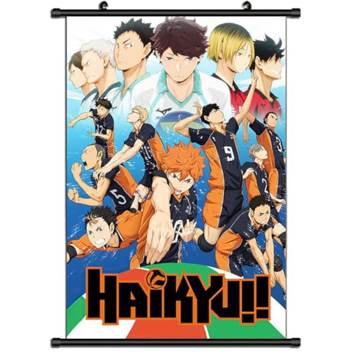 Xinchangda Pósters de Pergaminos de Haikyuu Banners Anime Hinata Shoyo Tobio Kageyama Tsukishima Kei Póster Colgante Imagen de Pared Decoración del Hogar 60x40CM