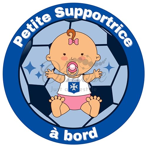 Autocollant Bébé à Bord FanZone Foot - Petite Supportrice AJ Auxerre