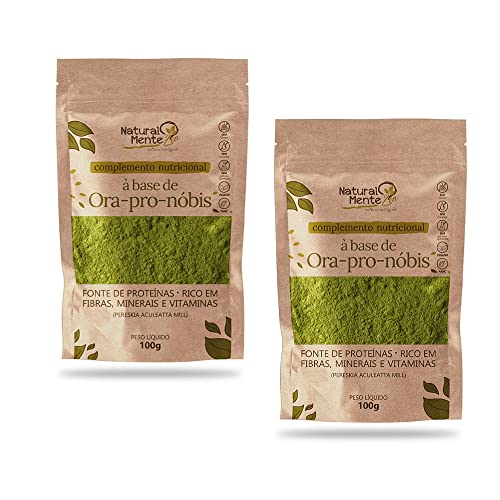 Combo 2 Ora-pro-nóbis em Pó: Fonte de Proteínas, Vitaminas, Magnésio, Cálcio e Zinco.