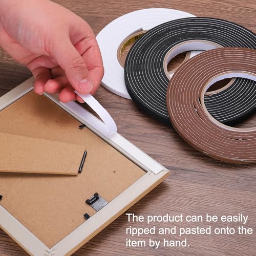 Image of uxcell 3pcs Rolls Single Sided Foam Tape Removeable EVA Sponge Mounting Tape Strong Adhesive Tape Strips(Brown, 7ft x 1 /2 inch x 1 /4 inch) for Home Paint Wall Hanging Poster Decor