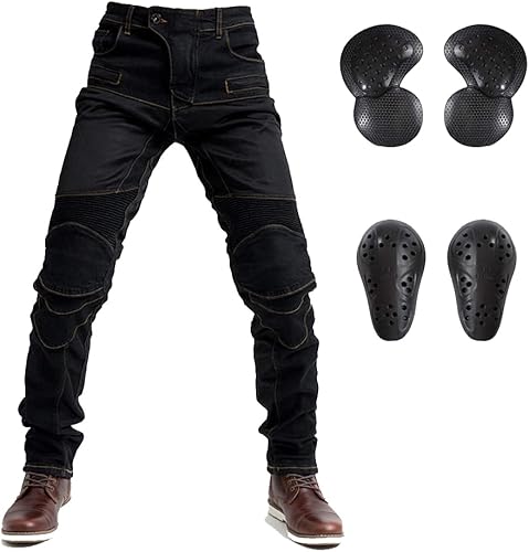 LOMENG Pantalones de malla para motociclista, transpirables, con armadura CE2, pantalones de motociclista versátiles