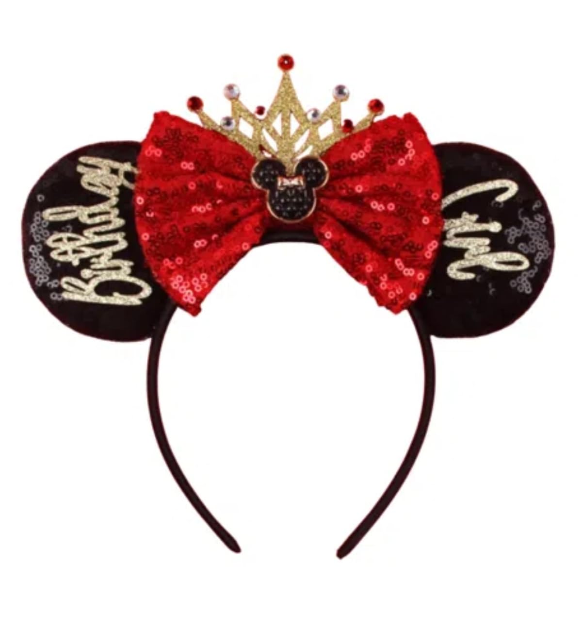 XINGKANG Mouse Ear Sparkling Headband, pink bow, birthday, Balloons, Castle, Firmly Occupying the C Position at the Party