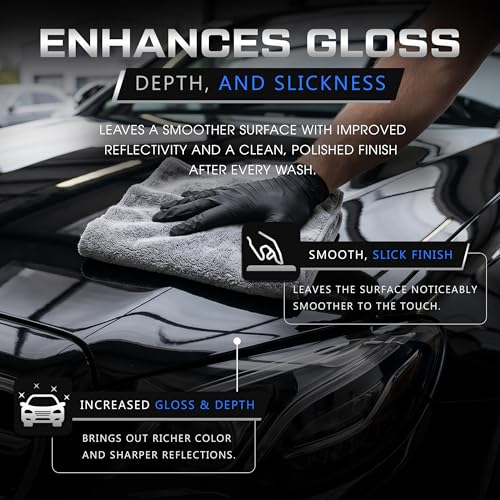 Image of Graphene Ceramic Car Wash Soap - Graphene Coating Infused Car Shampoo - pH-Neutral Formula for Coatings - Cleans, Protects, & Recharges Existing Coatings In One Step (16oz)