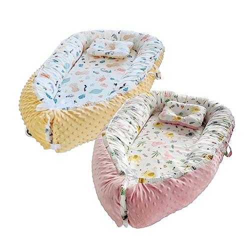 Image of Umbiee Baby Lounger, Baby Bed, Newborn Lounger for 0-24 Months,Breathable & Portable Baby Bed, Infant Lounger - Infant Seat for Travel, with 2 Baby Lounger Pillow,2 Baby Lounger Cover,1 Bed,Bumper