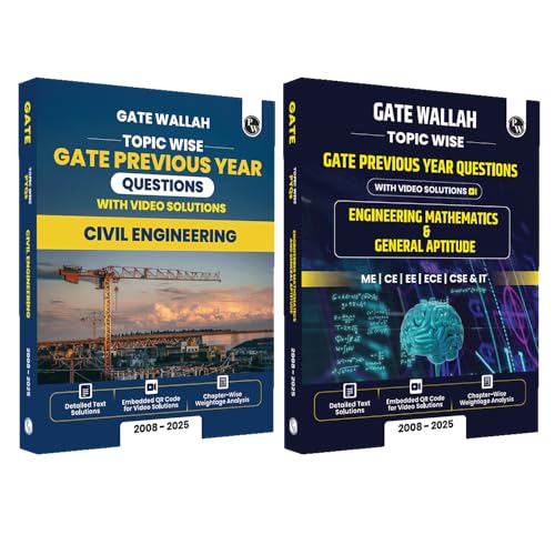 Image of (Old Edition) GATEWALLAH Civil Engineering and Engineering Mathematics & General Aptitude Combo Set of 2 Books Topicwise Previous Years Solved Questions For 2026 Exams PW [Jun 09, 2025] Physics Wallah