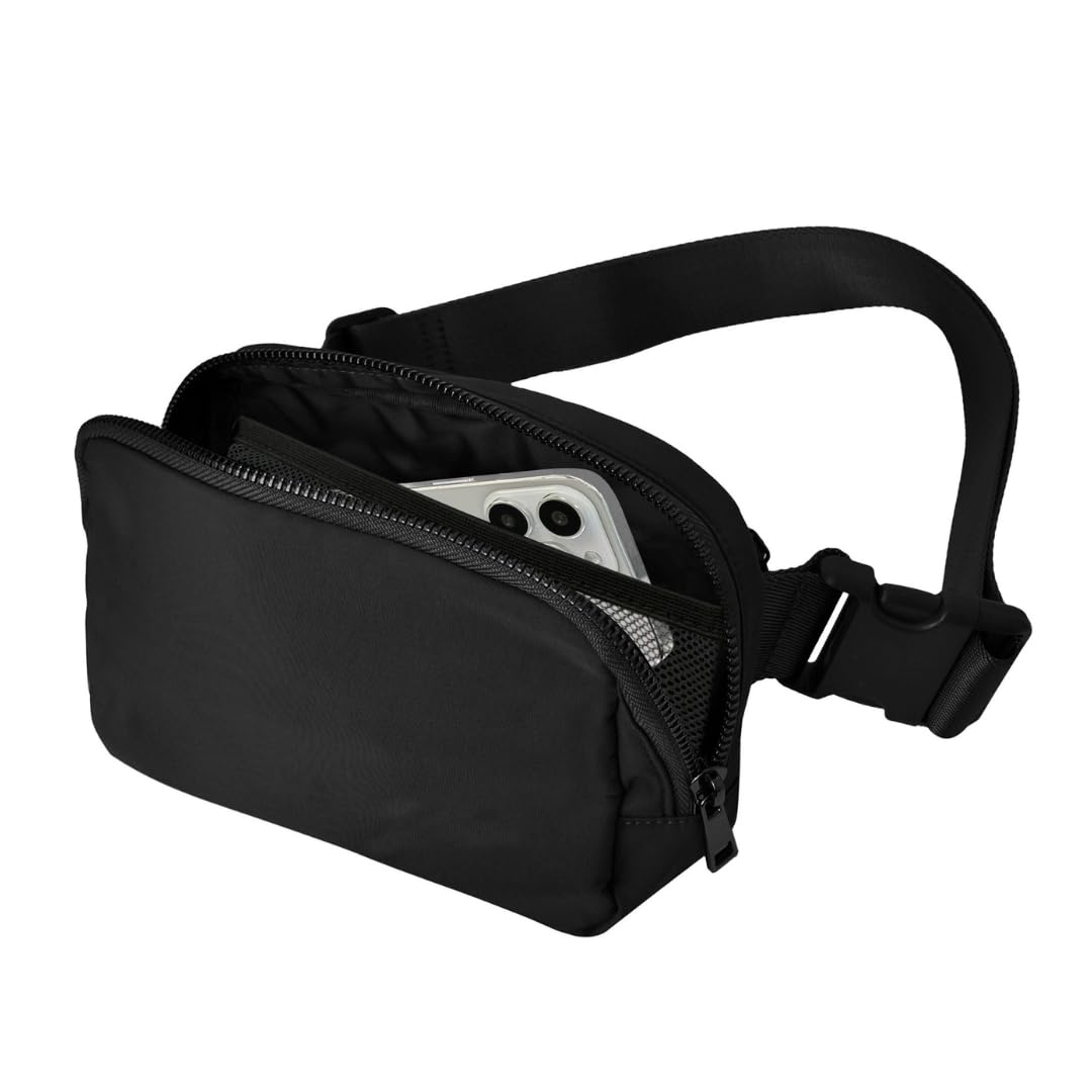 NGIL Mini Belt Bag for Women Crossbody Pack Workout Traveling Running Hiking Waist Bag with Adjustable Strap(Black)