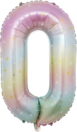 Globos de helio de 40 pulgadas con degradado de estrella arcoíris de tamaño grande, globos de helio para fiesta de cumpleaños, decoración de