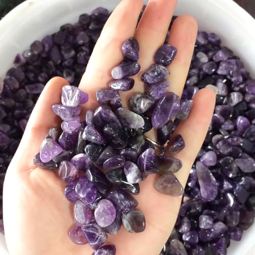 Image of WAYBER 2 Lbs /920g Natural Purple Amethyst Quartz Crystal Stones Irregular Decorative Pebble Rock Sand for Aquarium /Fish Turtle Tank /Vase Fillers /Air Plants /Succulent Plants Decor (Fill 2 Cups)