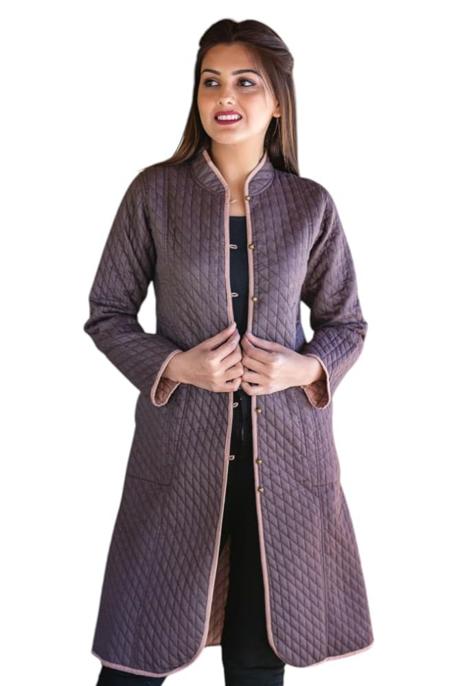 Cotton Quilted Jacket for Winter | Warm Lightweight, Soft Quilted Reversible, Casual Jackets for Women Printed Reversible Quilted Jacket-image-12