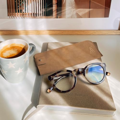 Image of EASY READ Retro Round Blue Light Blocking Reading Glasses for Women,Anti UV Readers for Women with Spring Hinge