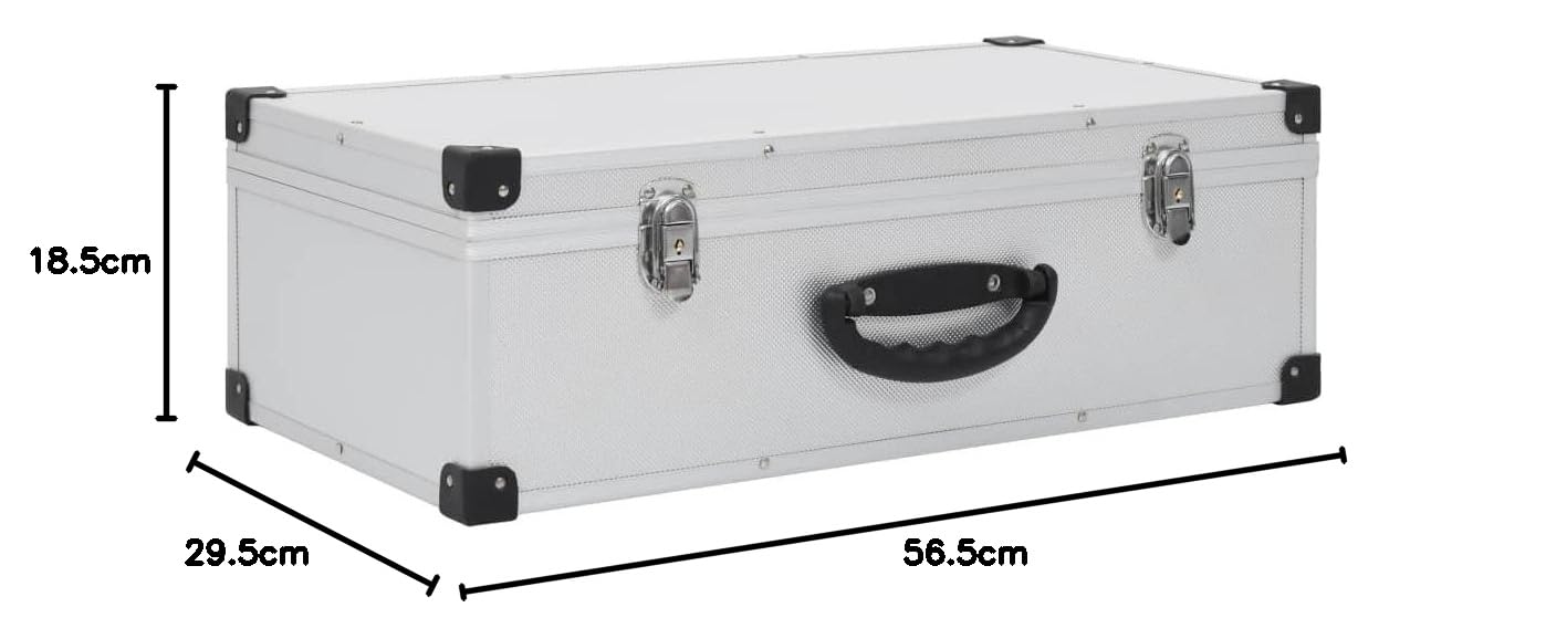 CD-Koffer für 80 CDs Aluminium ABS Silbern CD Tasche mit Aufbewahrungsplatten, Abschließbar DVD Hülle Medien Aufbewahrungs Organizer für Auto Heimbüro Reisen