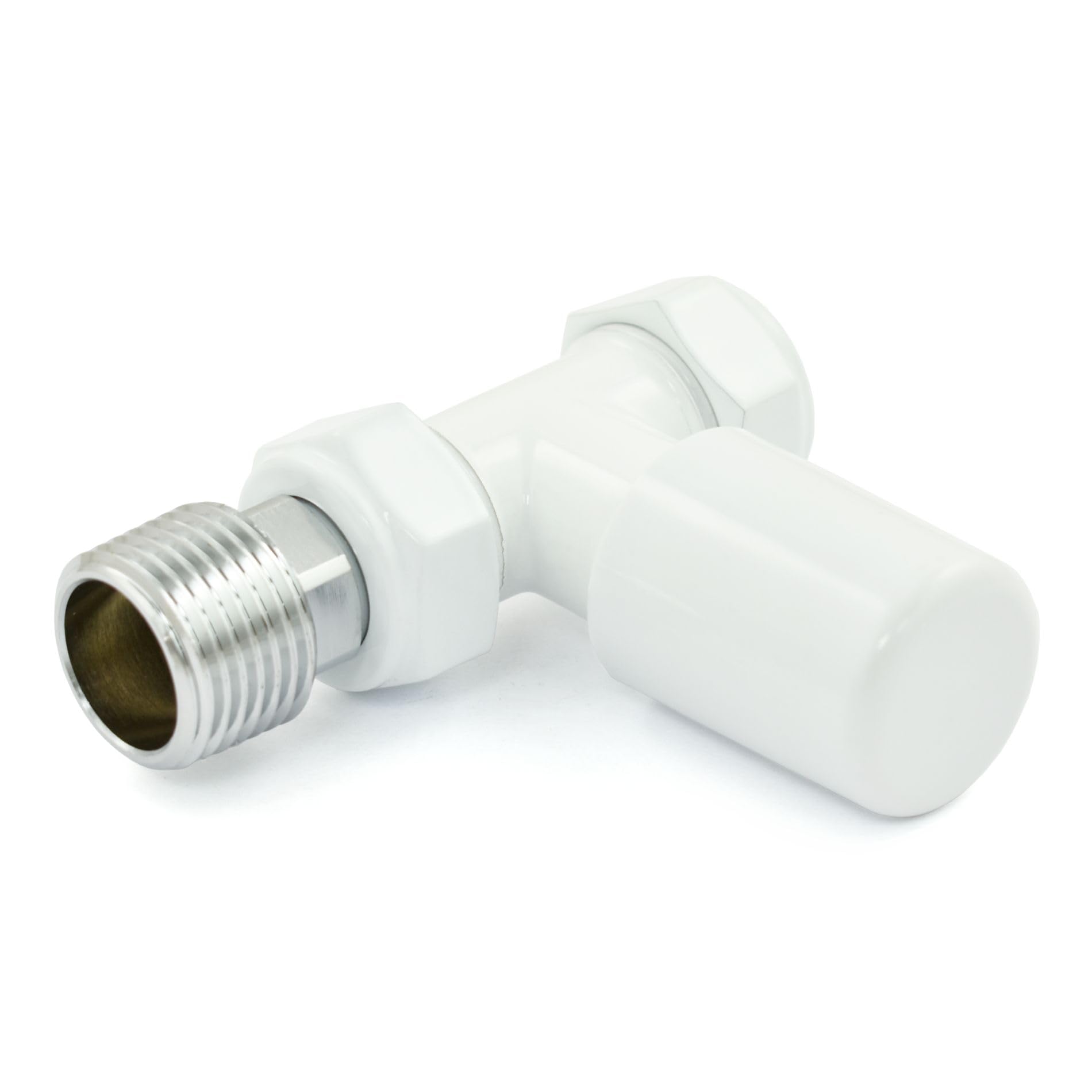 Toallero termostático con válvula de radiador recto TRV (todo blanco)