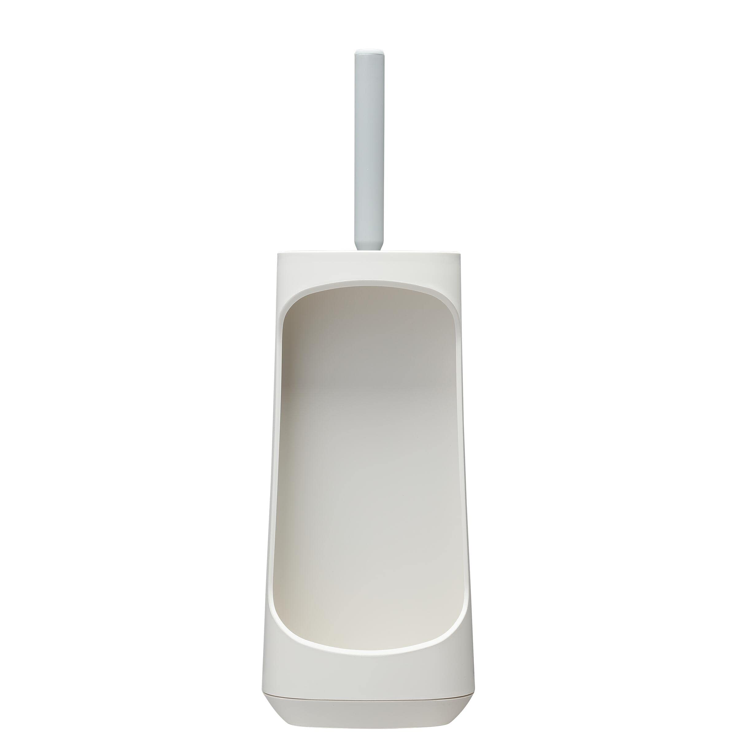 Tiger Tess, Escobillero con Capacidad de Almacenamiento Independiente y Swoop®, escobilla WC Flexible Blanco/Gris Claro, 187x145x454mm