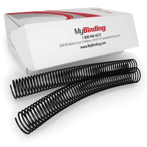MyBindingBlack Plastic 4:1 Binding Coils, Binding for Notebook, Calendar, Picture Album and Reports - 35 Millimeter Diameter, 310 Sheets, 100 Pack