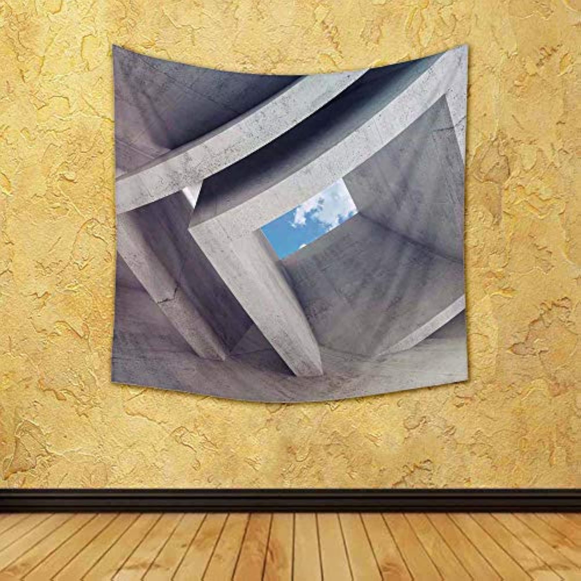 Abstract Chaotic Cubic Structures Canvas Fabric Painting Tapestry