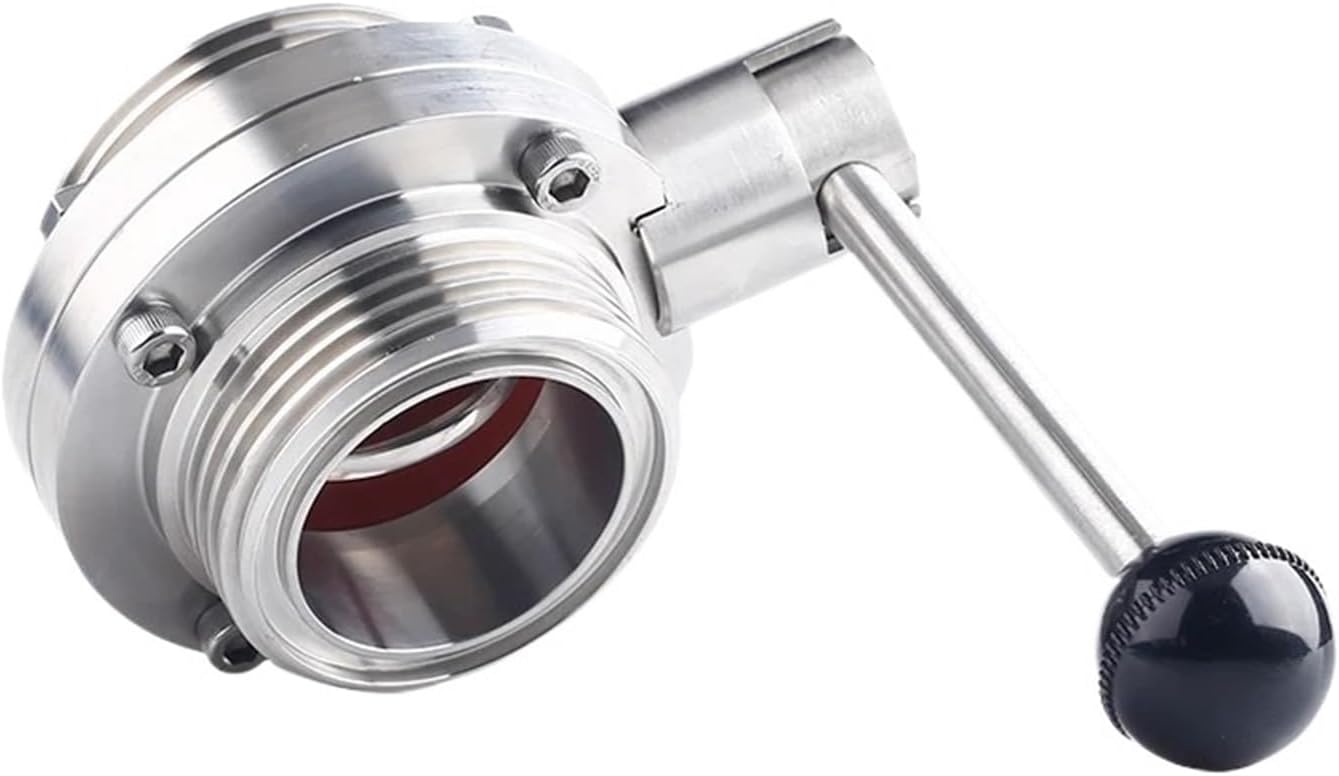 3/4" 1" 1-1/4" 1-1/2" 2" 3'' SMS Male Thread Butterfly Valve Stainless Steel(Male Thread 59.5 mm)