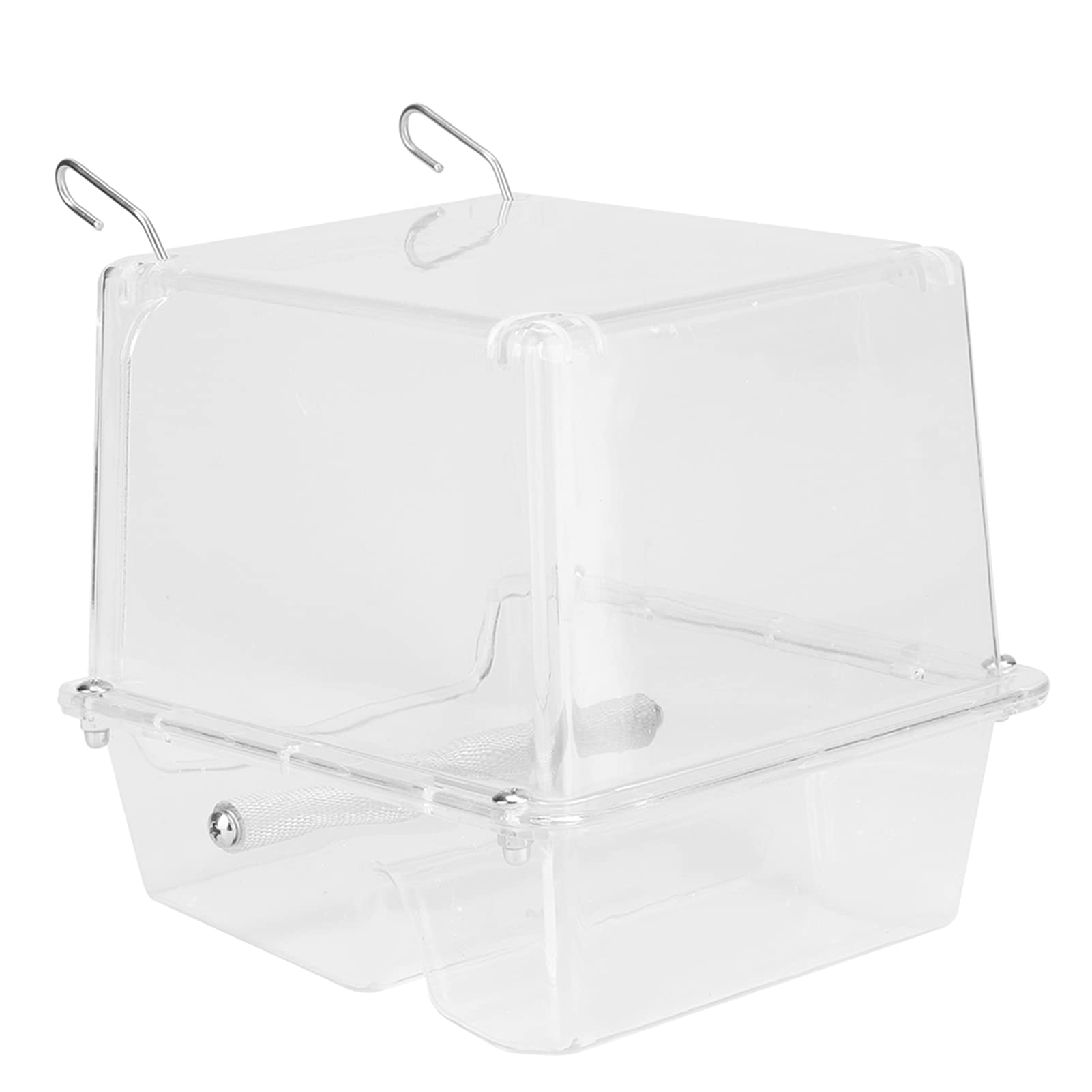 Mangiatoia per uccelli No Mess, mangiatoia automatica per pappagalli, contenitore per alimenti in plastica trasparente, accessori per mangiatoia per pappagalli, accessori per
