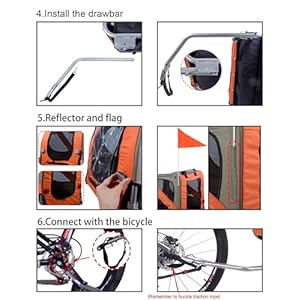   Dog-Bike-Trailer-Dog-Cart-for-Bicycle-with-3-Breathable-Mesh-Entrances-Safety-Flage-Pet-Bike-Trailer-for-Small-Medium-Sized-Dogs