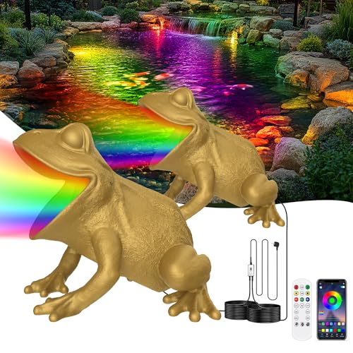 OSREE Teichbeleuchtung LED Unterwasser mit APP-Steuerung, 6W Frosch Unterwasserlicht RGB mit 12V Transformator Timer, Teich Beleuchtung IP68...