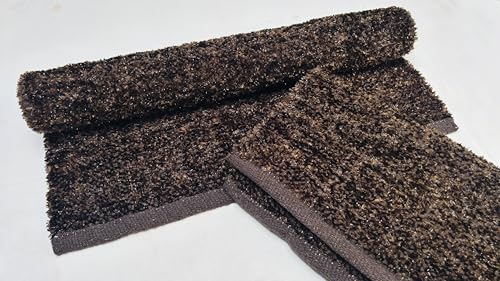 Image of House2Home Feather Cotton Blend Door Mat | 2Pc. Combo | 50x80cm | Side Binding - Available in 8 Colors (Chocolate)