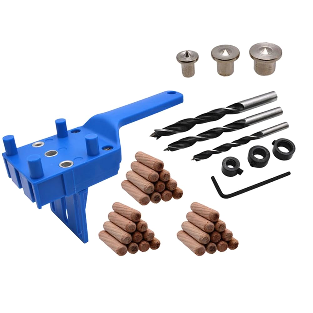 Littimoon 41pcs 6/8/10mm Drill Bit Woodworking Dowel Jig Drilling Doweling Hole Saw Drill Guide Hole Locator