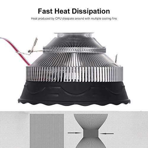 Resfriador, Andoer Ventiladores do tubo de calor do cooler da CPU hidráulica Substituição silenciosa