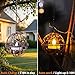Outdoor Solar Hanging Lanterns Waterproof, Globe Hanging Candle Holder with Flickering Solar Powered Tea Lights, Chargeable Chandelier Light for Backyard Patio Garden Fence Tree Decoration-4Pack