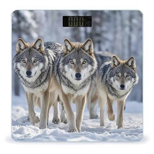 Báscula digital de baño Pack of Wolves con vidrio templado miniatura 1