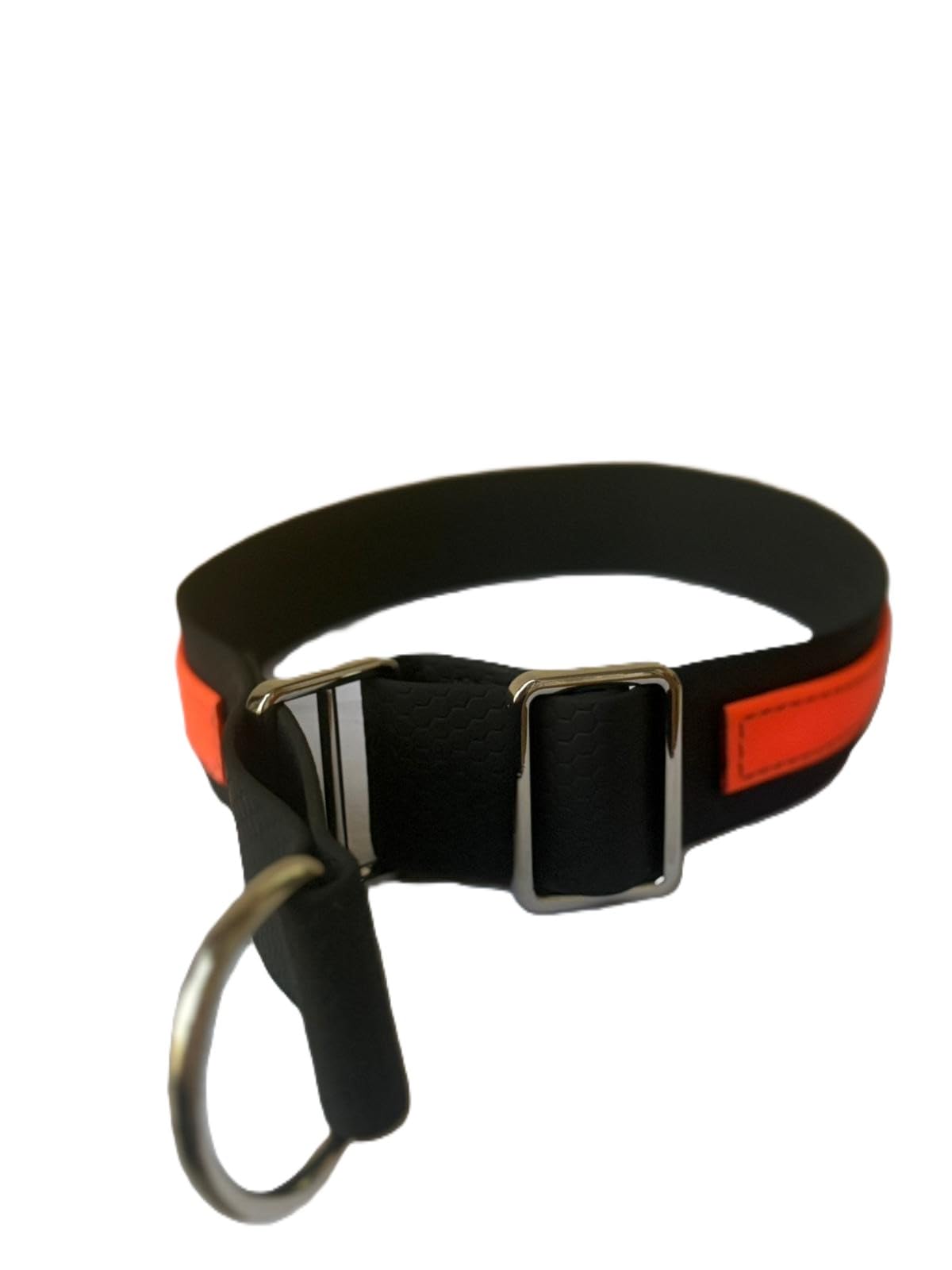 collare a scorrimento limitato BIOTHANE-HEXA (NERO-ARANCIO FLUO, L)