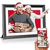 Upgraded 10 inch wifi digital photo frame 16gb smart electronic picture frame with hd ips touch screen auto rotate slideshow real time app upload easy setup perfect christmas birthday gift  urban country home decor