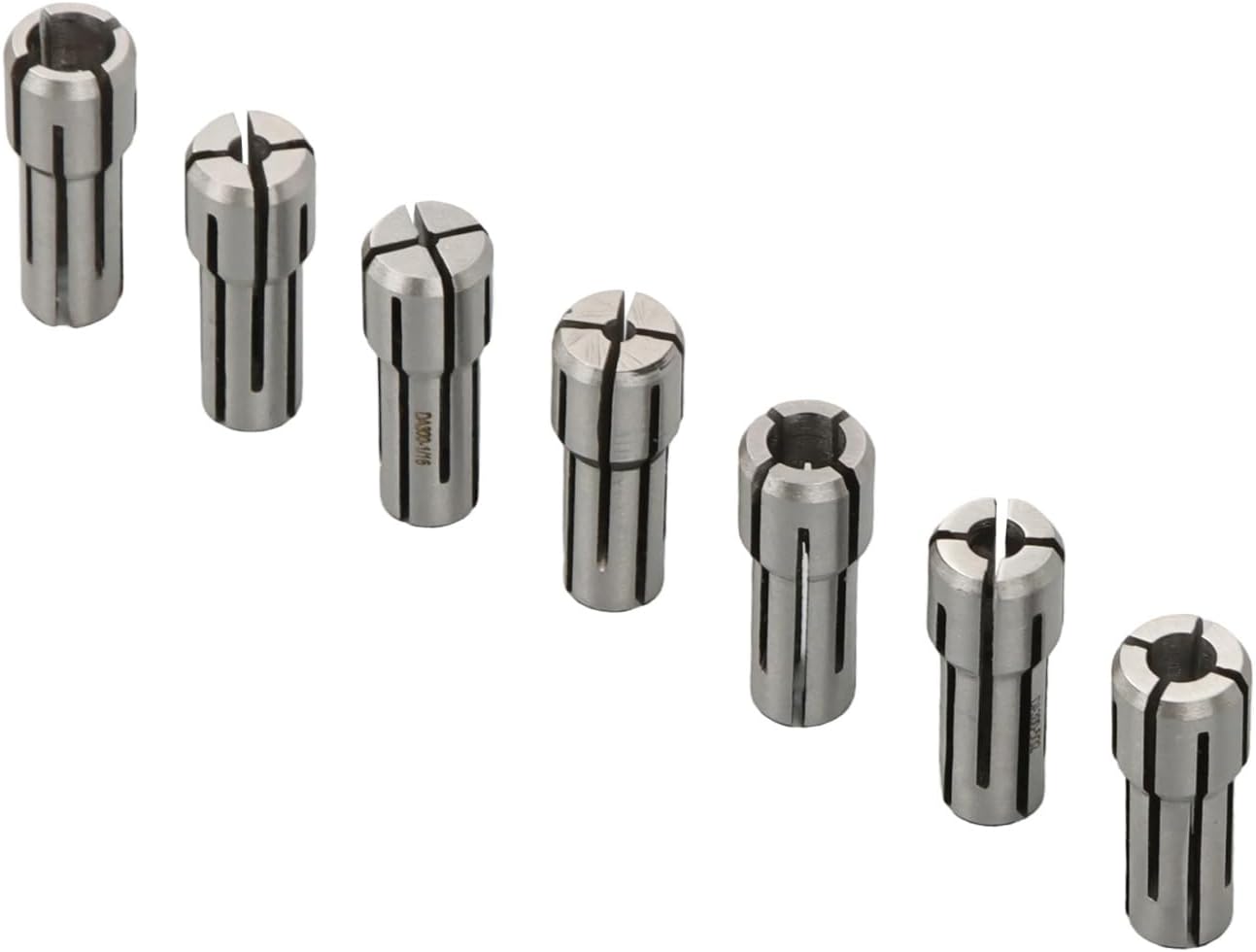 findmall DA300 7Pcs Milling Collet Set 1/16" - 1/4" Double Angle Collet Set for Drilling, Tapping, and Grinding