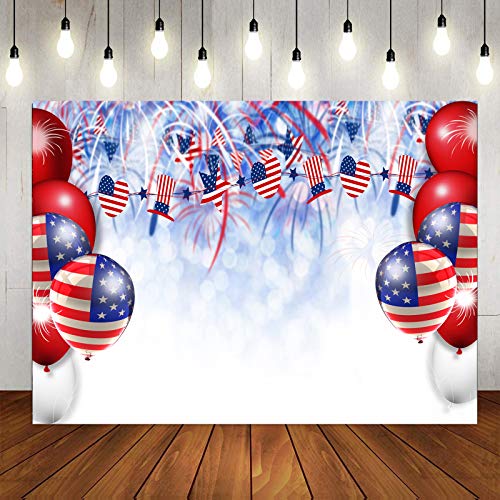 Fondo fotográfico bandera EEUU 7x5 ft para 4 de julio miniatura 1