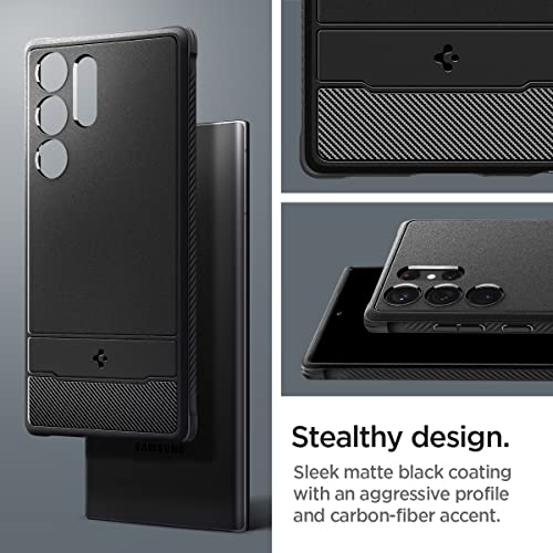 Image of Spigen Rugged Armor Designed for Galaxy S23 Ultra Case (2023) [Military-Grade Protection] - Matte Black