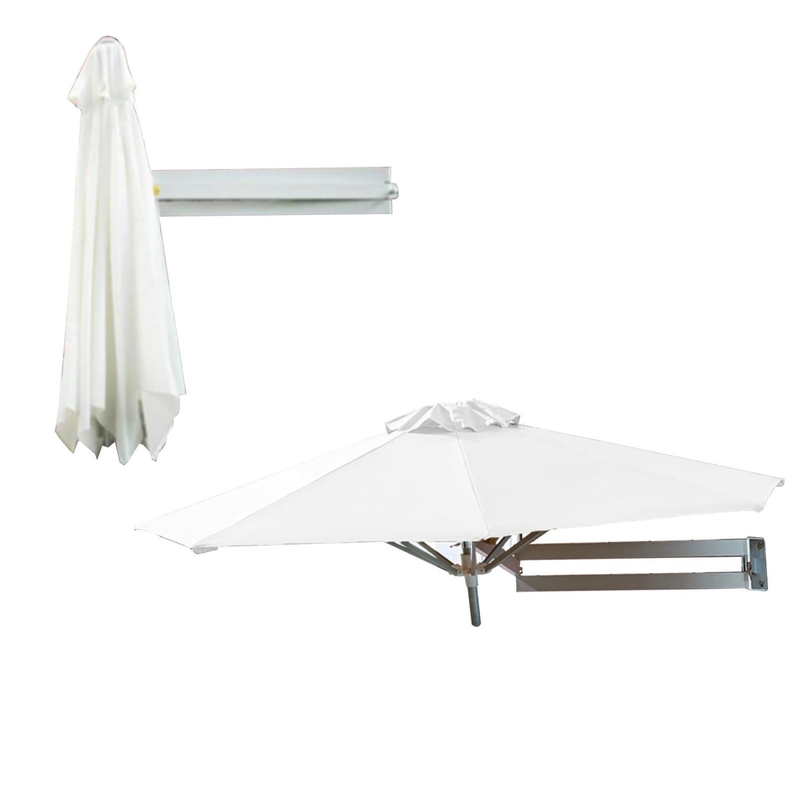 Sombrilla de patio de pared con poste de metal inclinable para jardín