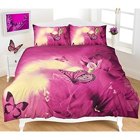 clicktostyle Super King Butterfly Duvet Set Cover