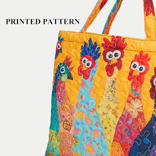 Bolsos tote acolchados para mujer, bolsa de hombro grande con estampado único, estilo vintage hobo para compras miniatura 5