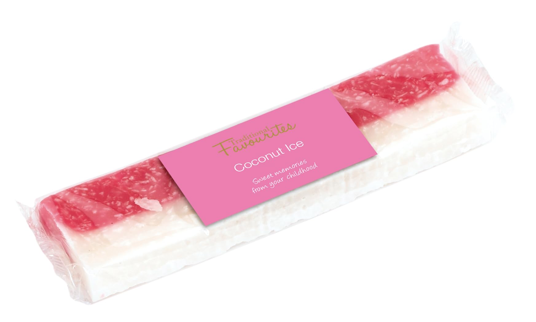 Bon Bon's Gourmet - Traditional Favourites Coconut Ice 100g Bar - Sweet Strawberry and Coconut Flavour!- Delicious, Retro Treat - Great for Hampers!