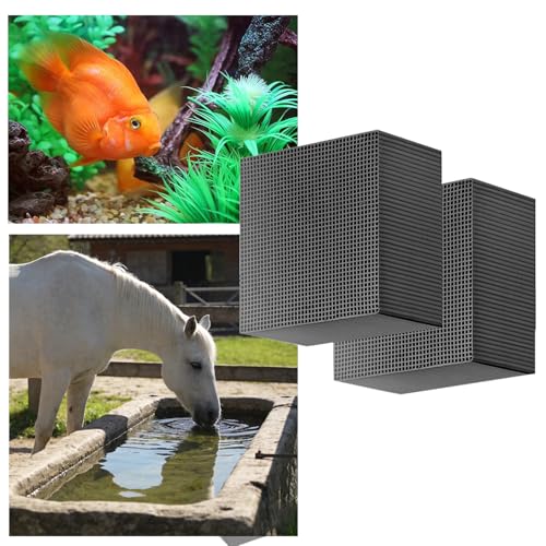 2026 Aquarium Cube Filter,Activated Carbon Aquarium ​for Ponds,Fish Tank,Stock Tank for Horses,4X4X2 in 2pcs，eco Aquarium Water Purifier Cube.800mg/g Iodine adsorption Capacity