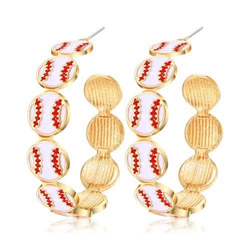 Game Day Earrings for Women Baseball Basketball Soccer Football Hoop Earrings Fashion Sports Jewelry Game Day Outfit Accessories Party Favors Gifts