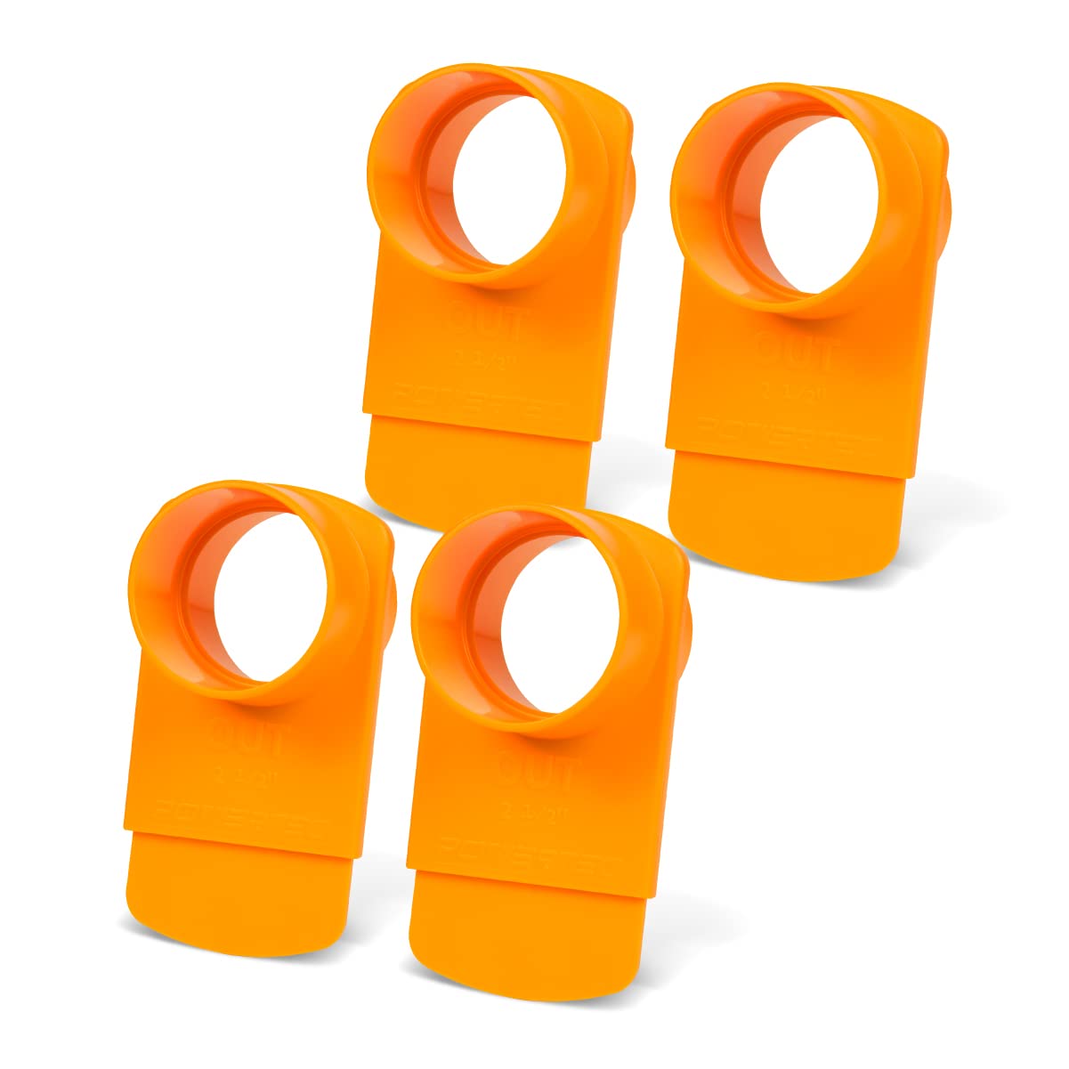 POWERTEC 70294-P4 2-1/2" Integrated Blast Gate Clog Resistant, Anti Gap Tapered ABS Plastic Fitting for Dust Collection Systems – 4 Pack