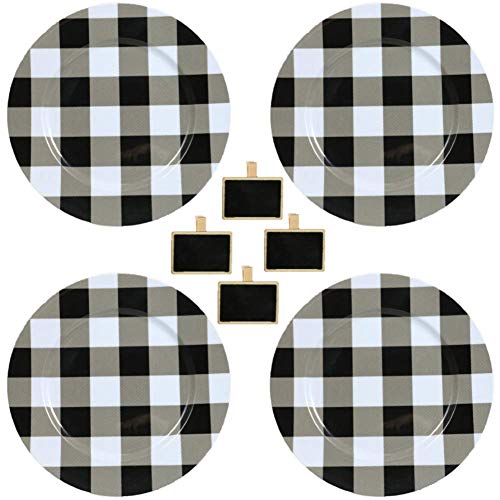 Plaid Charger Plates. Mud Pie Deck The Halls Red Tartan Plaid Charger