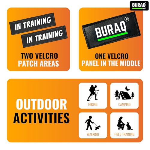 Image of Buraq Tactical Dog Harness No-Pull Heavy Duty Pet Harness Adjustable with Handle Easy Control, Tactical Vest Harness for Walking Training Hiking (Dark Green, XL)