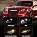 VLINCAR Halogen Headlight Assembly Compatible with Chrysler 300 300C 2015 2016 2017 2018 Headlamp Pair with Bulbs w/LED DRL Black Housing Left Driver & Right Passenger Side