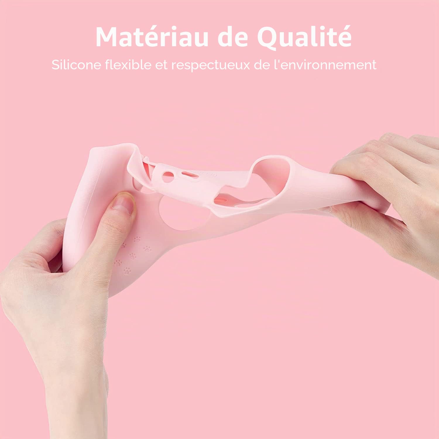 GeekShare Coque de Protection antidérapante en Silicone pour Manette Xbox One S/X avec 2 Capuchons de Prise en Main de Chat Rose