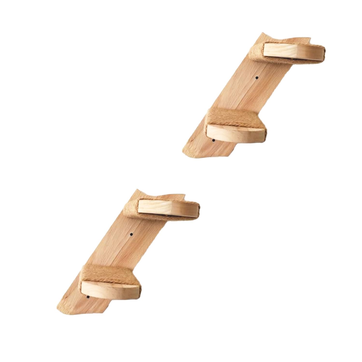 Katzentreppe 2Pcs Kletterwand für Katzen, Katzenleiter Katzenbretter für die Wand, Katzen Wandelemente mit Juteseil, Wandkratzbaum für Katze Klettern Spielen (Kann 15kg Tragen)