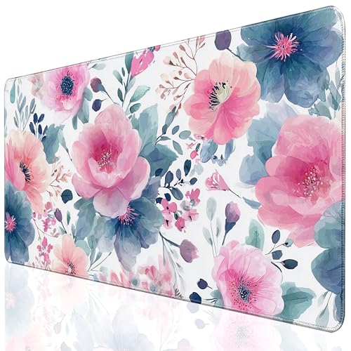 Tapis de souris Anime fleurs roses aquarelles pour sublimer votre bureau