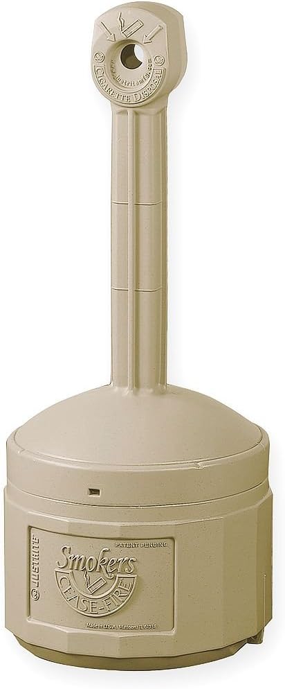 Smokers Cease-Fire Cigarette Receptacle,4 gal,Tan