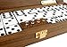 Alex Cramer 'Mariner' Domino Set with Black Walnut Case - 28 Premium Quality Double Six Dominoes Set with 2 18-Karat Gold-Plated & 2 Nickel-Plated Scoring Pegs