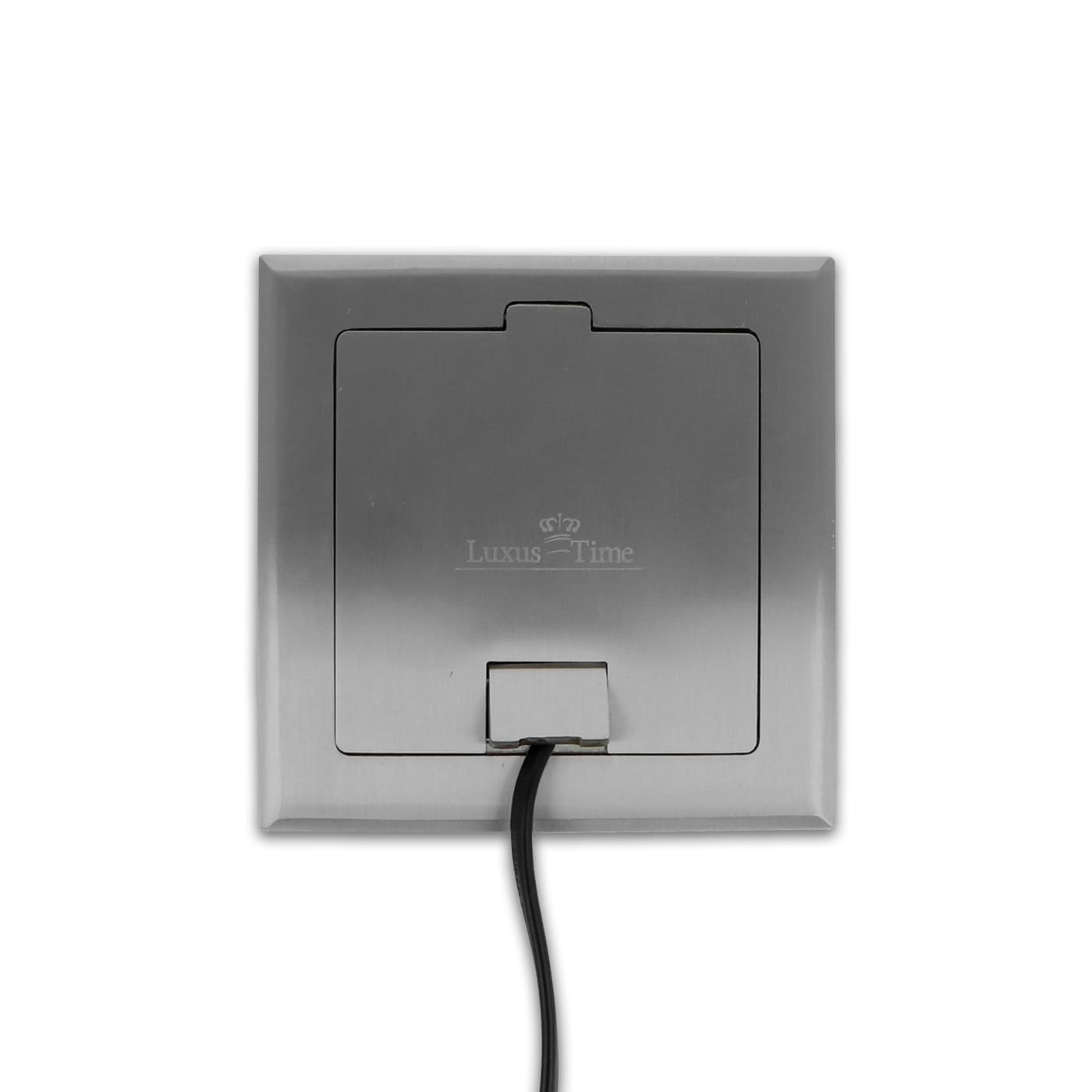 Edelstahl Bodentank Bodendose bestückt VDE Schuko Steckdose + Netzwerk LAN Dose Ethernet Datendose Einbaufertig Höhenverstellbar Fußbodendose Steckdosenbox Deckel versenkbar Bodensteckdose