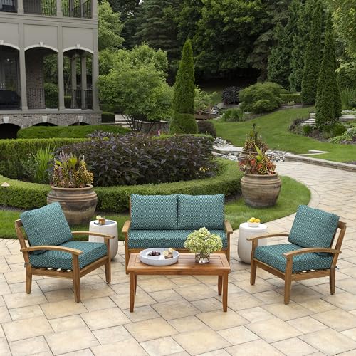 Image of Arden Outdoor Loveseat Cushion Set, 48 x 24, Rain-Proof, Fade Resistant, Cushion Set for Couch, Bench, and Swing Alana Tile